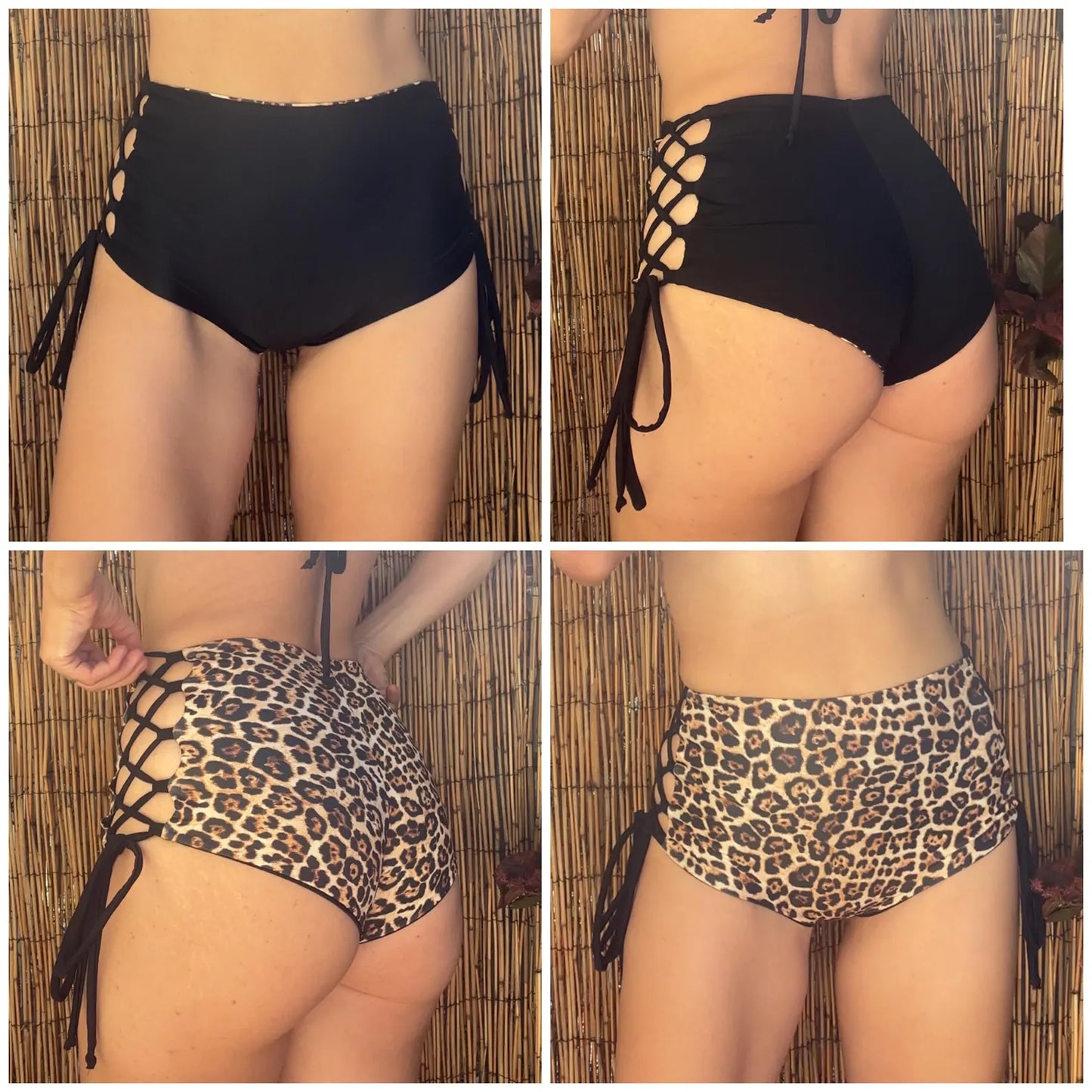 Customizable Nala Bottom - High Waisted Adjustable Lace Up Bikini Bottom