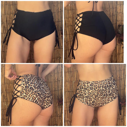 Customizable Nala Bottom - High Waisted Adjustable Lace Up Bikini Bottom