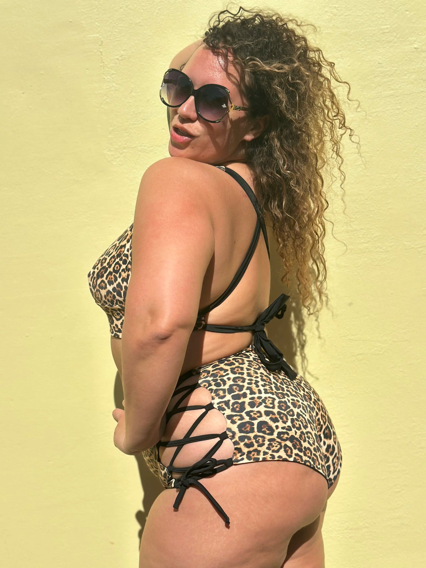 Nala Bottom - High Waisted Adjustable Lace Up Bikini Bottom | RTW