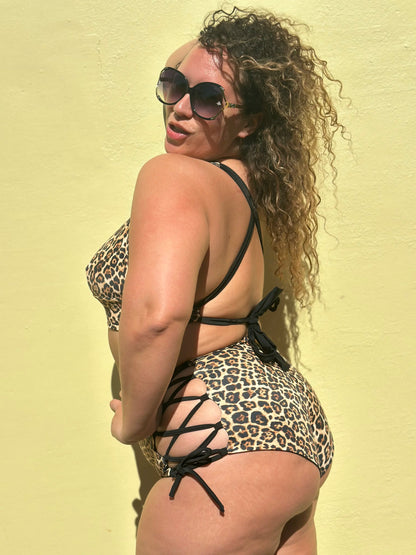 Nala Bottom - High Waisted Adjustable Lace Up Bikini Bottom | RTW